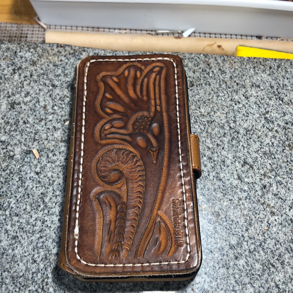 Phone case hand tooled